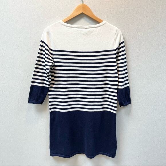 BCBGMAXAZRIA Ethel Knit Stripe Sweater Dress in Navy & White Women's Medium $198 - Picture 5 of 9
